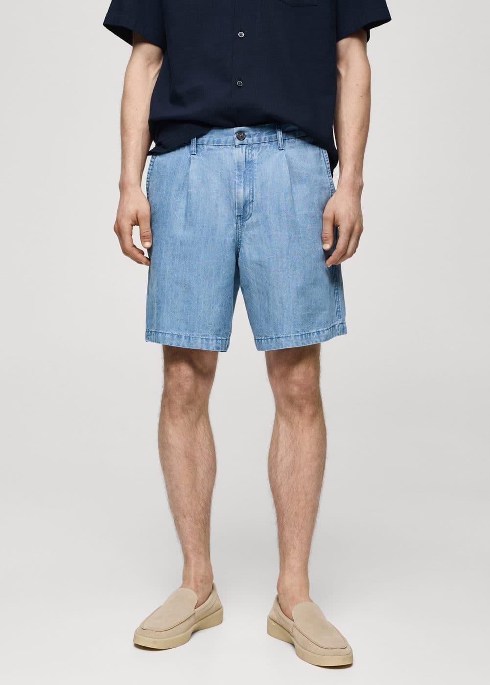 Mango Mens Hemp Lyocell Bermuda Shorts Product Image