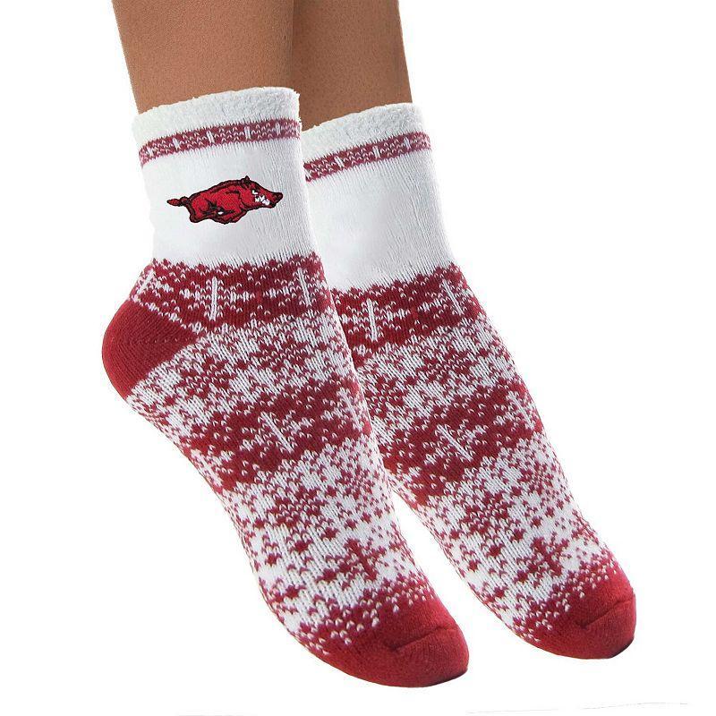 Womens ZooZatz Arkansas Razorbacks Fuzzy Holiday Crew Socks Product Image