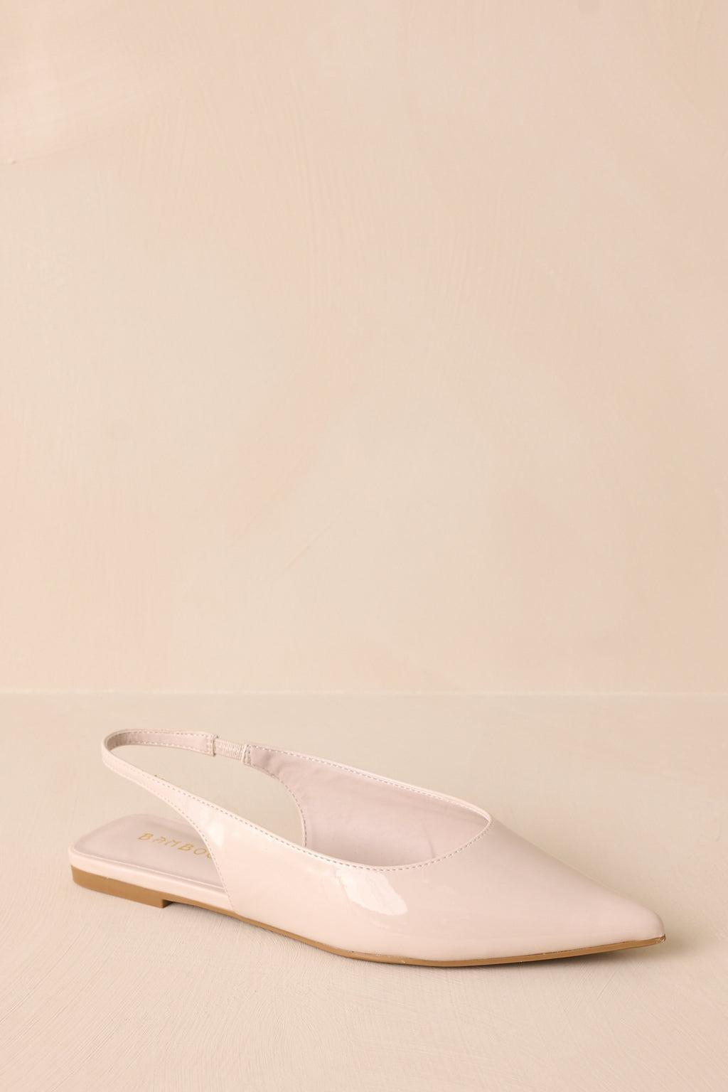 Mixed Feelings Ivory Pointed-Toe Slingback Flats Product Image