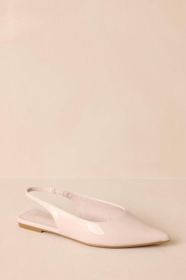 Mixed Feelings Ivory Pointed-Toe Slingback Flats Product Image