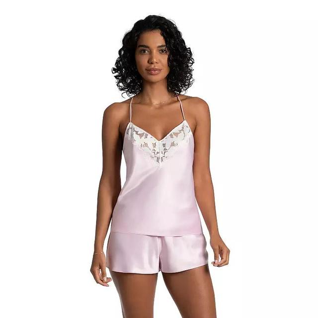 Womens Lilac+London 2-pc. Satin Pajama Cami & Pajama Shorts Sleep Set Light Purple Product Image