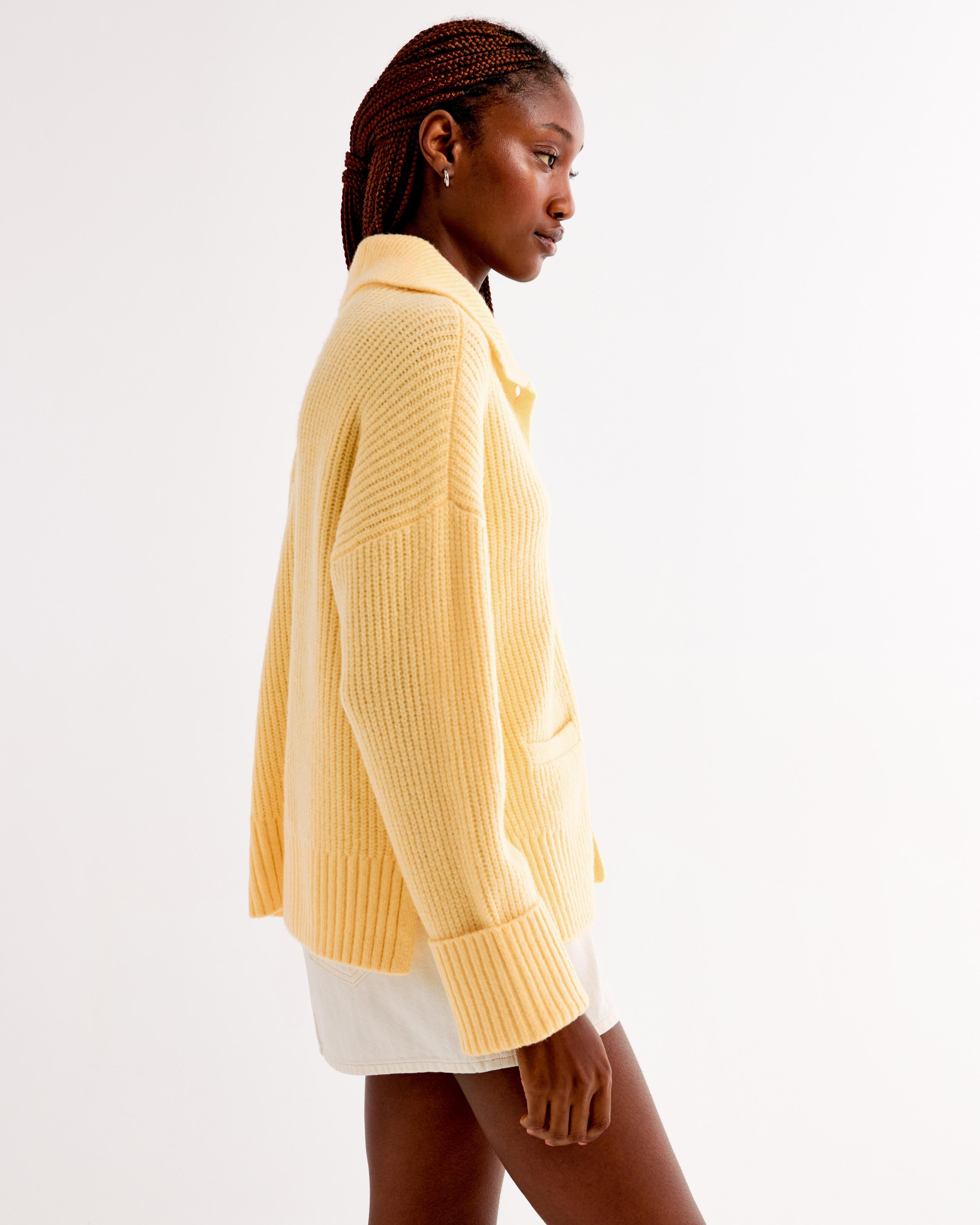 Ribbed Collared Cardigan Product Image