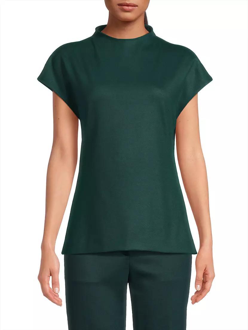 Double Jersey Ponte Short-Sleeve Top Product Image