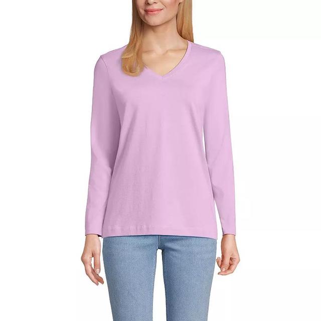 Womens Lands End Relaxed-Fit Supima Cotton V-Neck Tee Product Image