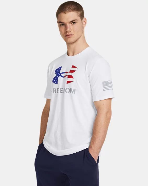 Under Armour Mens Relaxed Fit Freedom Logo Short Sleeve T-Shirt - Black Product Image