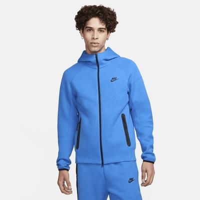 Nike Tech Fleece zip thru hoodie in blue Product Image