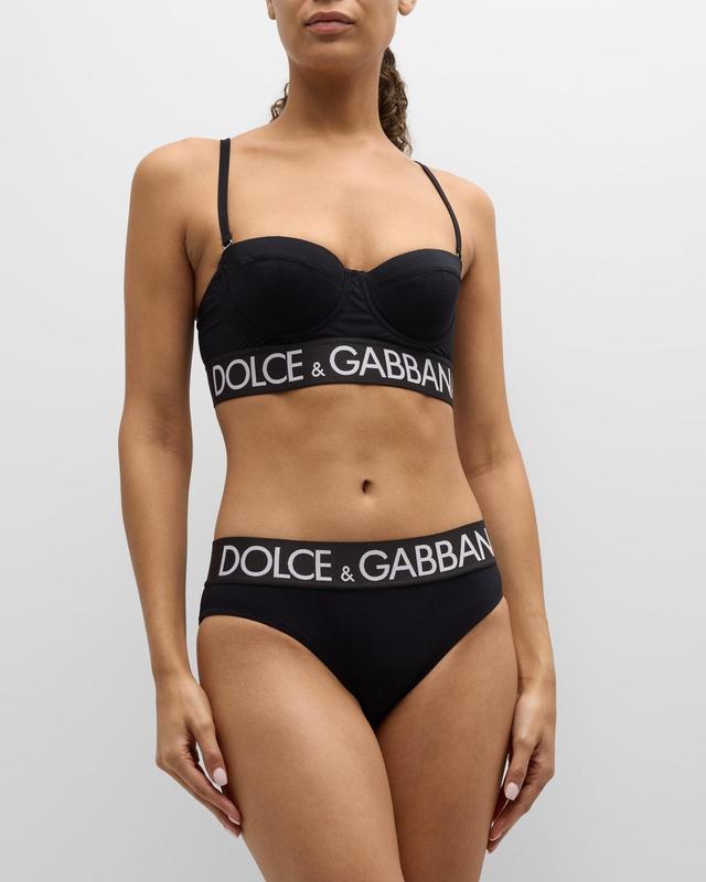 Branded Elastic Balconette Two-Piece Swimsuit Product Image