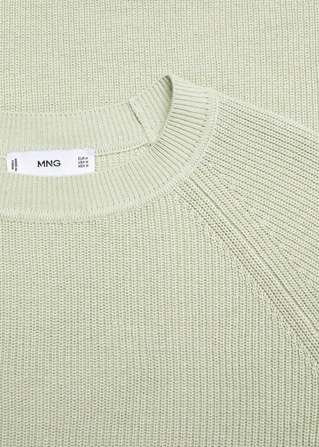 MANGO MAN - Ribbed round-neck sweater pastel greenMen Product Image