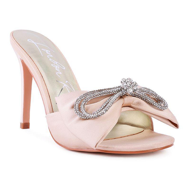 Womens Brag In Rhinestone Embellished Bow Satin Heels sandals Product Image