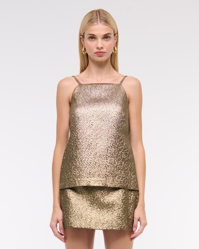 High-Neck Metallic Long-Length Top Product Image