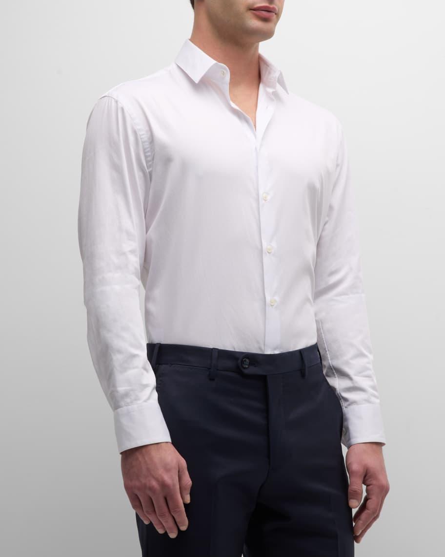 Mens Solid Cotton Sport Shirt Product Image