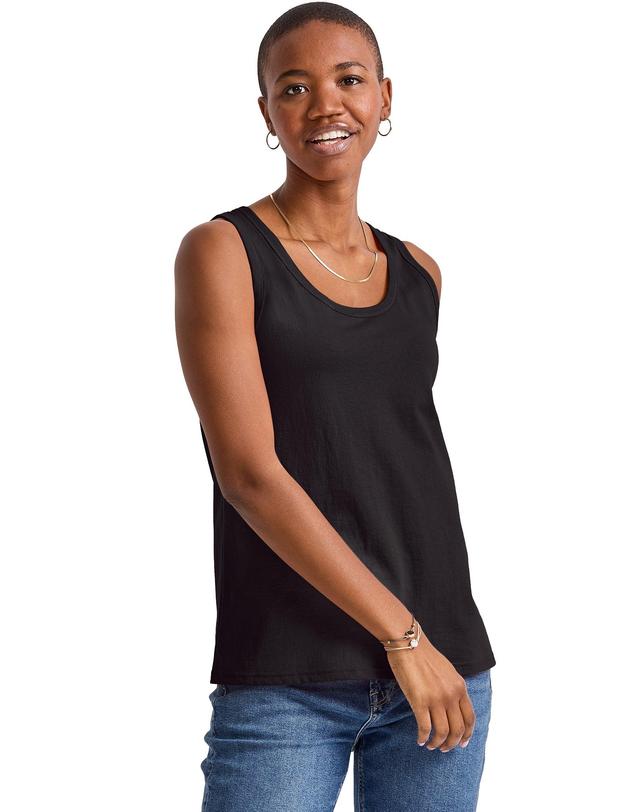 Hanes Essentials Womens Cotton Tank Black M Product Image