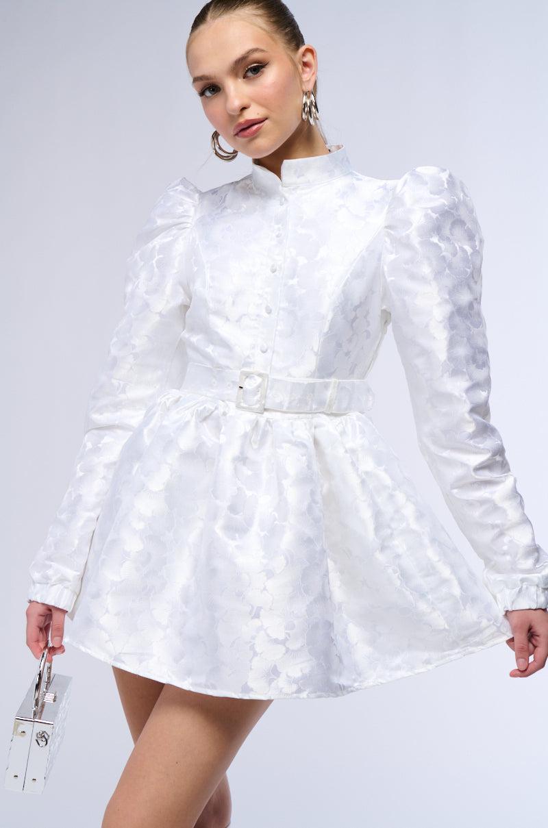 LACEY PUFF SLEEVE BELTED MINI DRESS product image