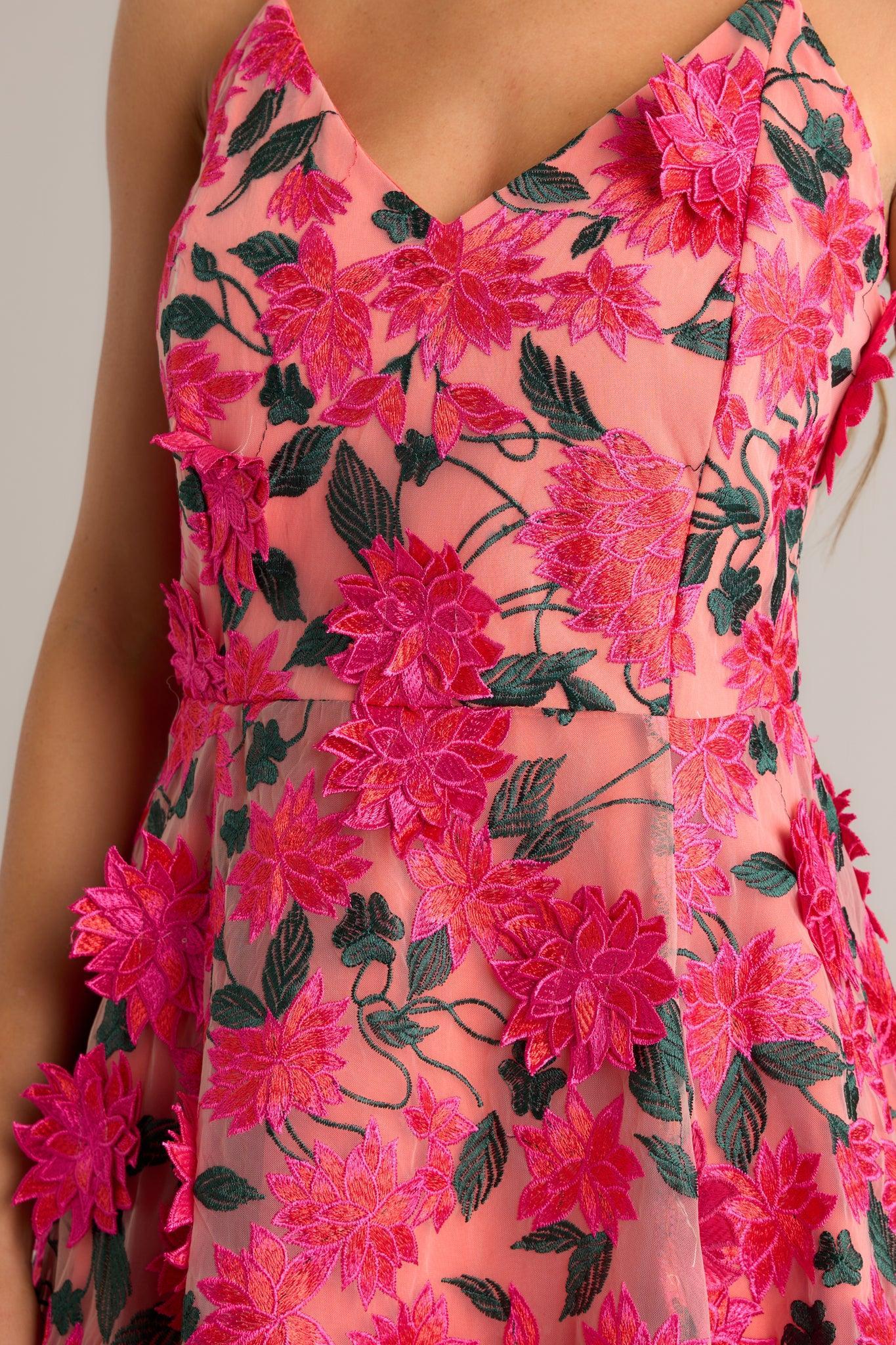 Story Of Us Hot Pink Floral Mini Dress Product Image