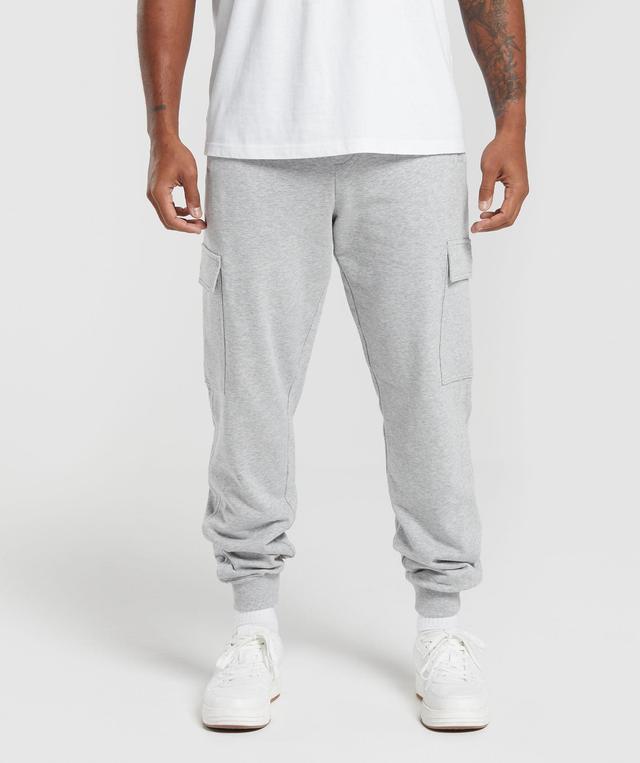 Gymshark Rest Day Essentials Cargo Joggers - Light Grey Core Marl Male Product Image