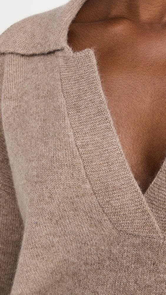 La Ligne Cashmere V Neck Collared Sweater | Shopbop Product Image