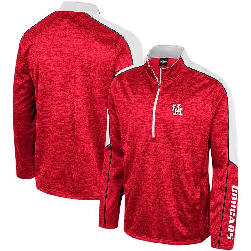 Mens Colosseum Red Houston Cougars Marled Half-Zip Jacket Product Image