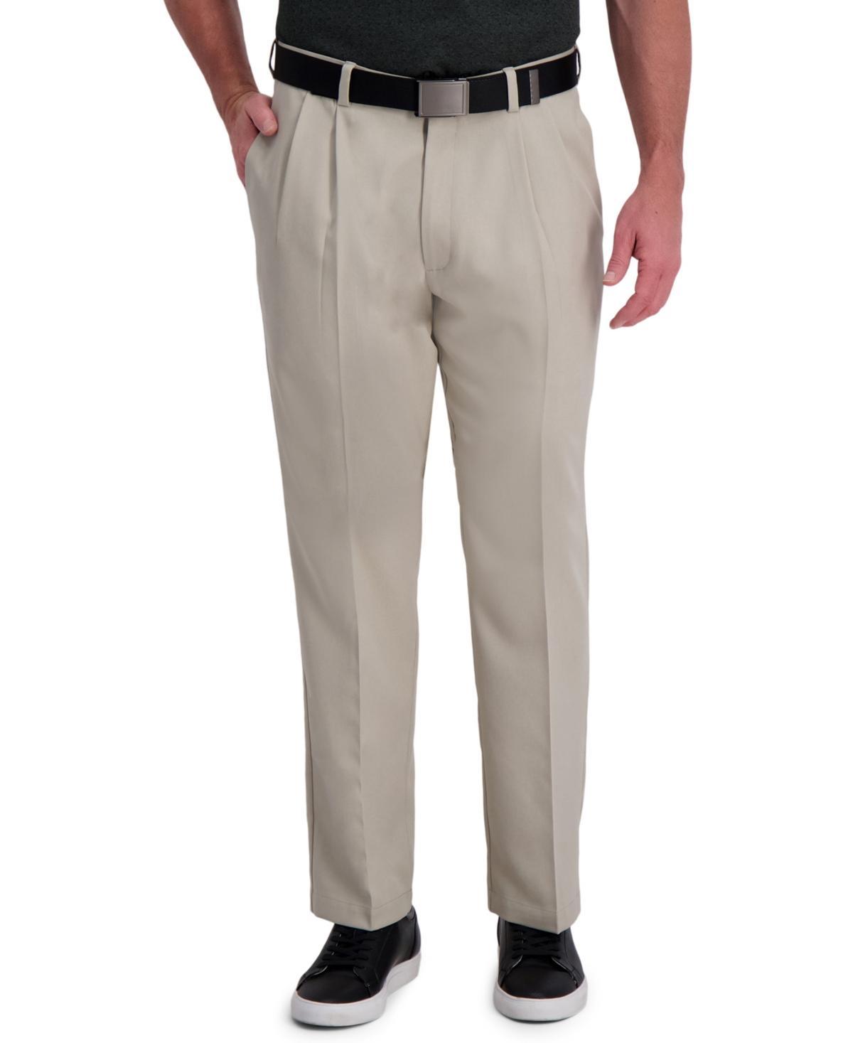 Mens Haggar Cool Right Performance Flex Classic-Fit Pleated Pants Product Image