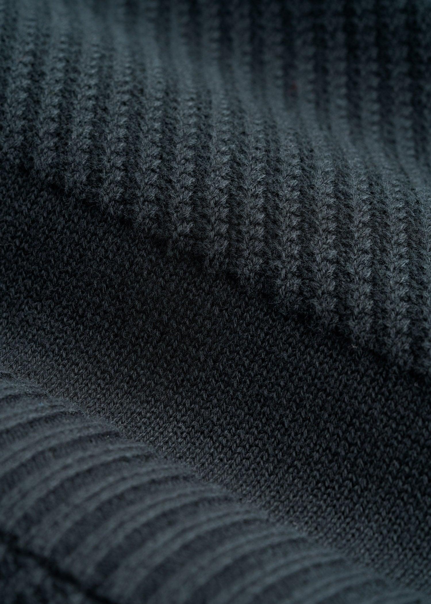 Minimalist Embossed Knit Sweater for Tall Men in Midnight Green Product Image