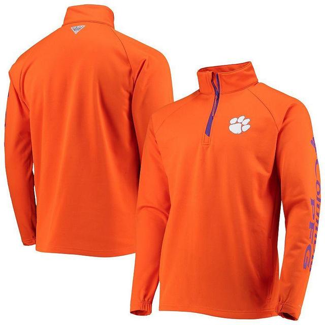 Mens Columbia Clemson Tigers Terminal Tackle Fleece Raglan Omni-Shade Quarter-Zip Jacket Product Image