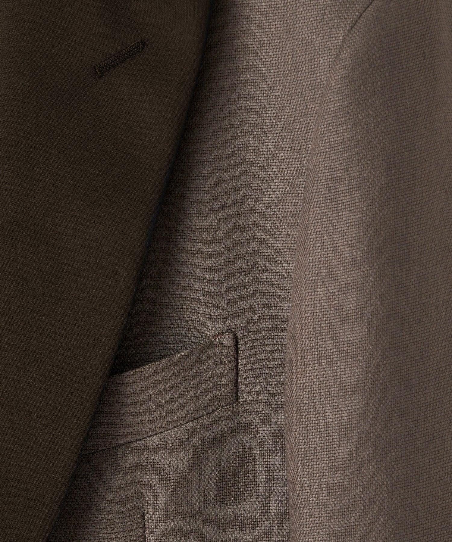 Italian Linen Peak Lapel Tuxedo Jacket in Brown Product Image