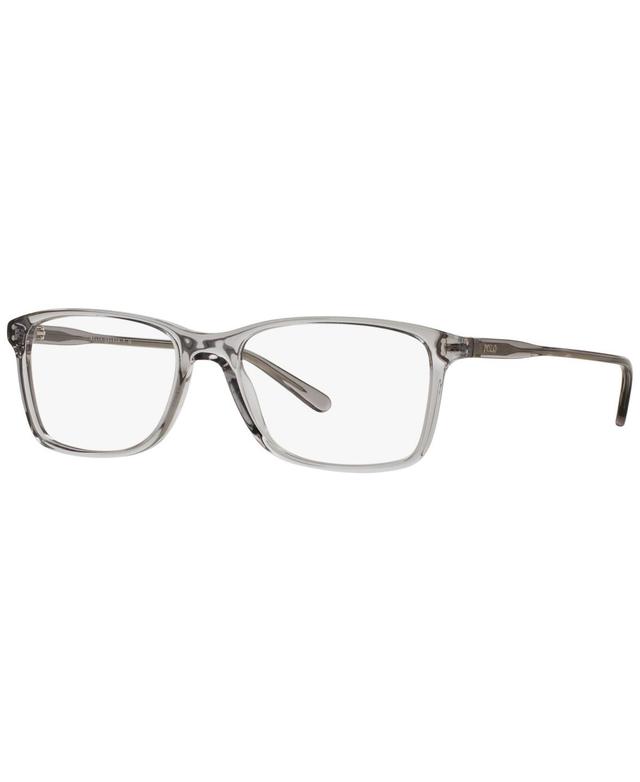 Polo Ralph Lauren PH2155 Mens Rectangle Eyeglasses - Semi-Shiny Transparent Gray Product Image