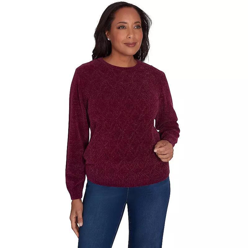 Petite Alfred Dunner Classic Chenille Pullover Sweater, Womens Product Image