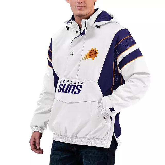 Mens Starter White Phoenix Suns Home Team Hoodie Half-Zip Jacket Product Image