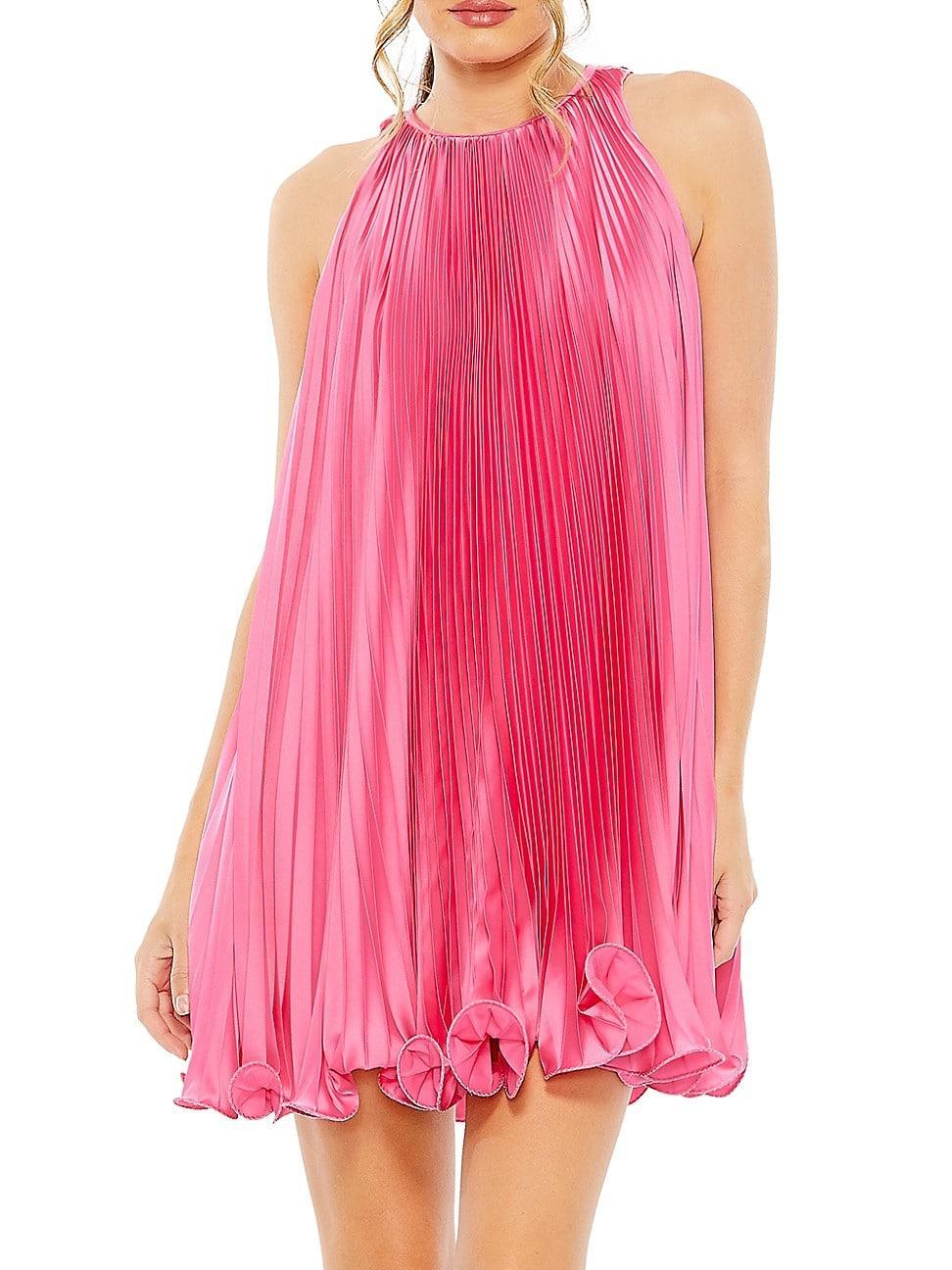 Womens Pleated Ruffled Minidress Product Image