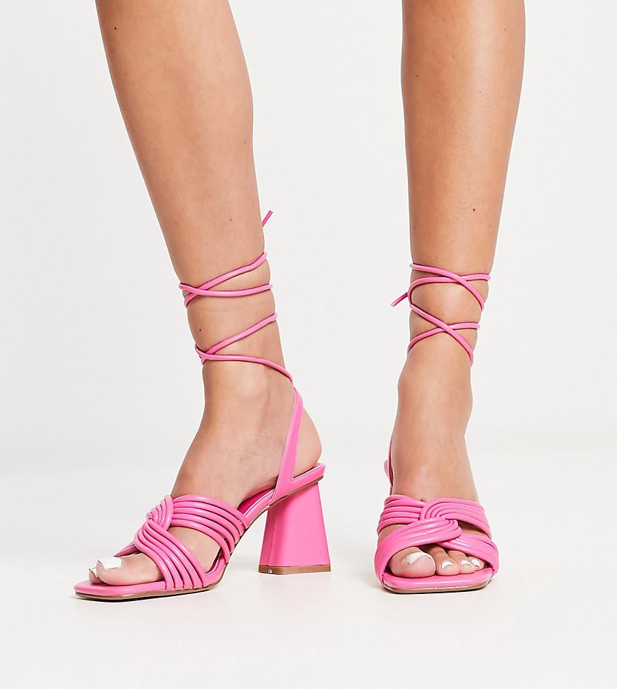 Daisy Street strappy heeled sandals in pink product image