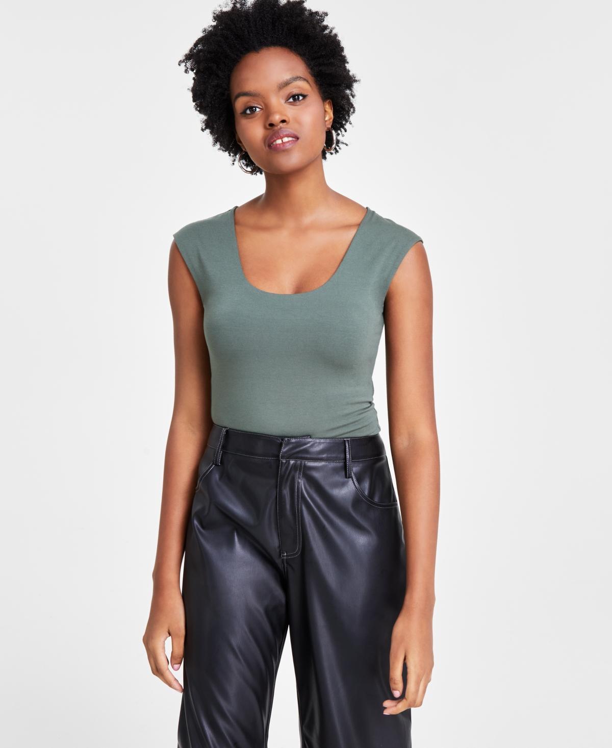 Bar Iii Womens Scoop-Neck Sleeveless Jersey Bodysuit, Created for Macys Product Image