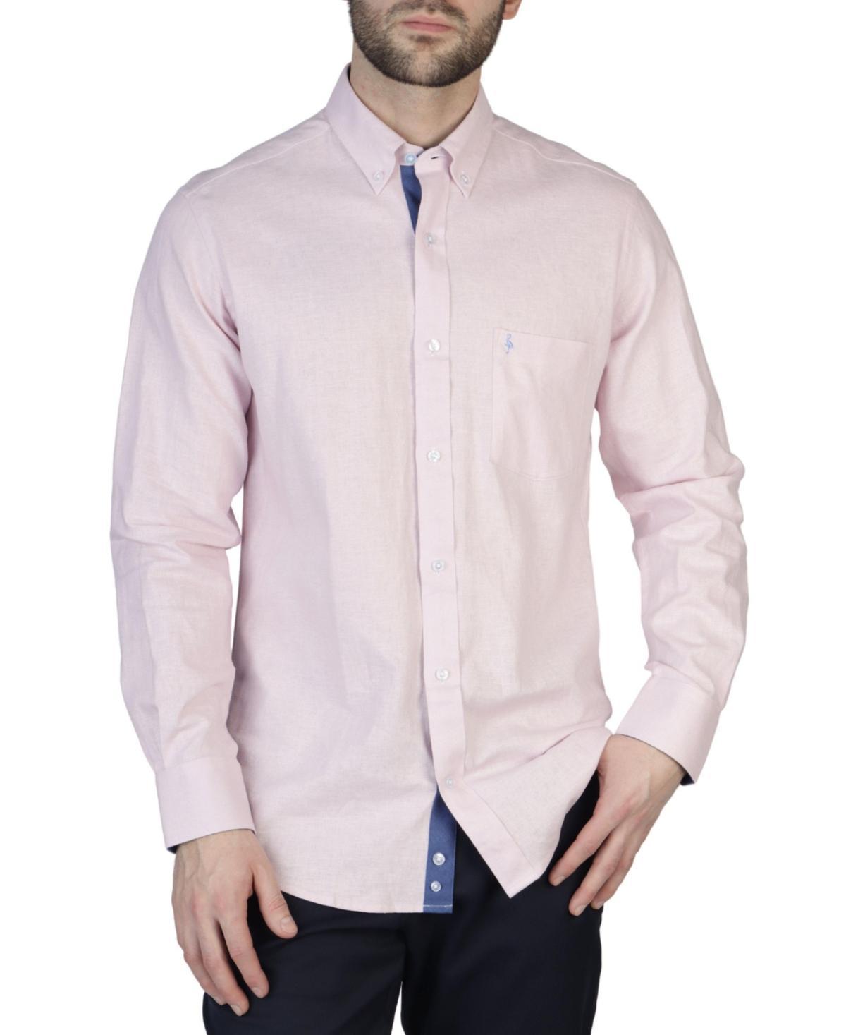 Tailorbyrd Mens Solid Linen Long Sleeve Shirt Product Image