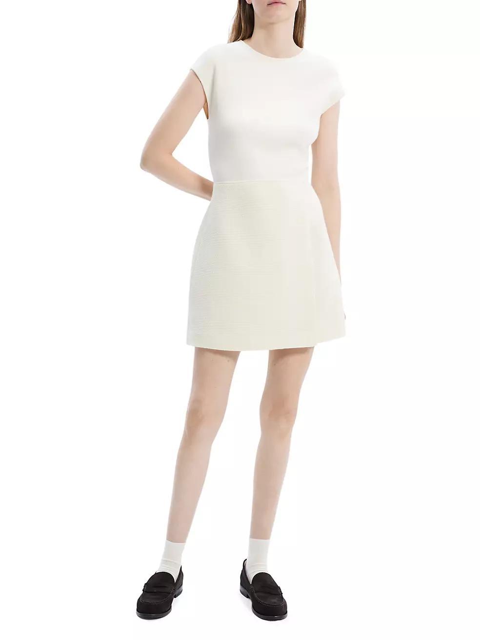 Wrap Skirt Crewneck Minidress Product Image