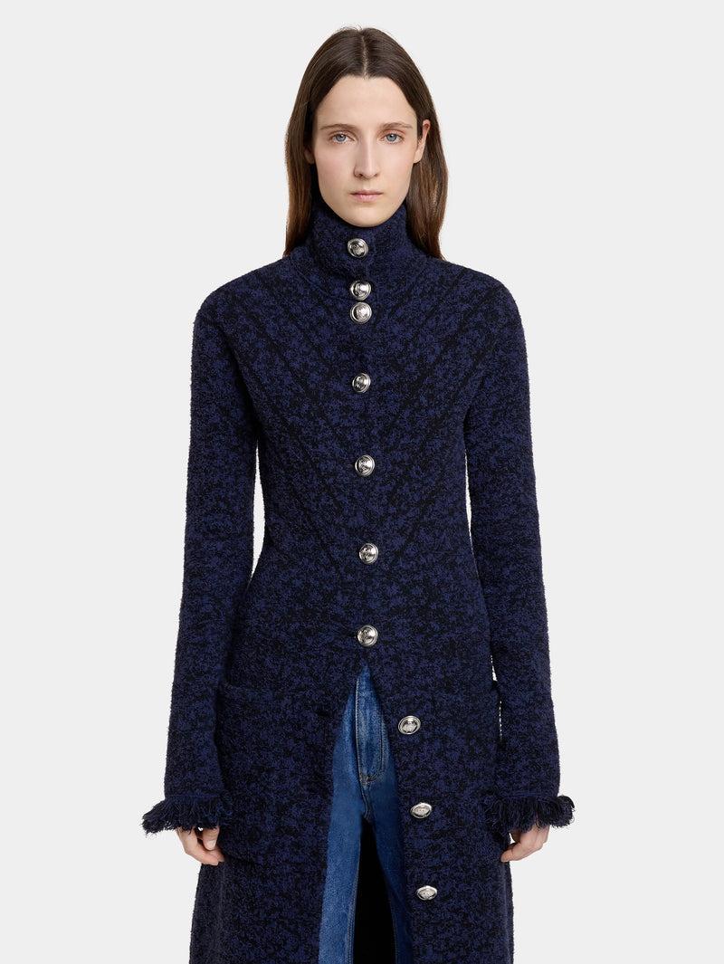 LONG COAT IN TWEED KNIT Product Image