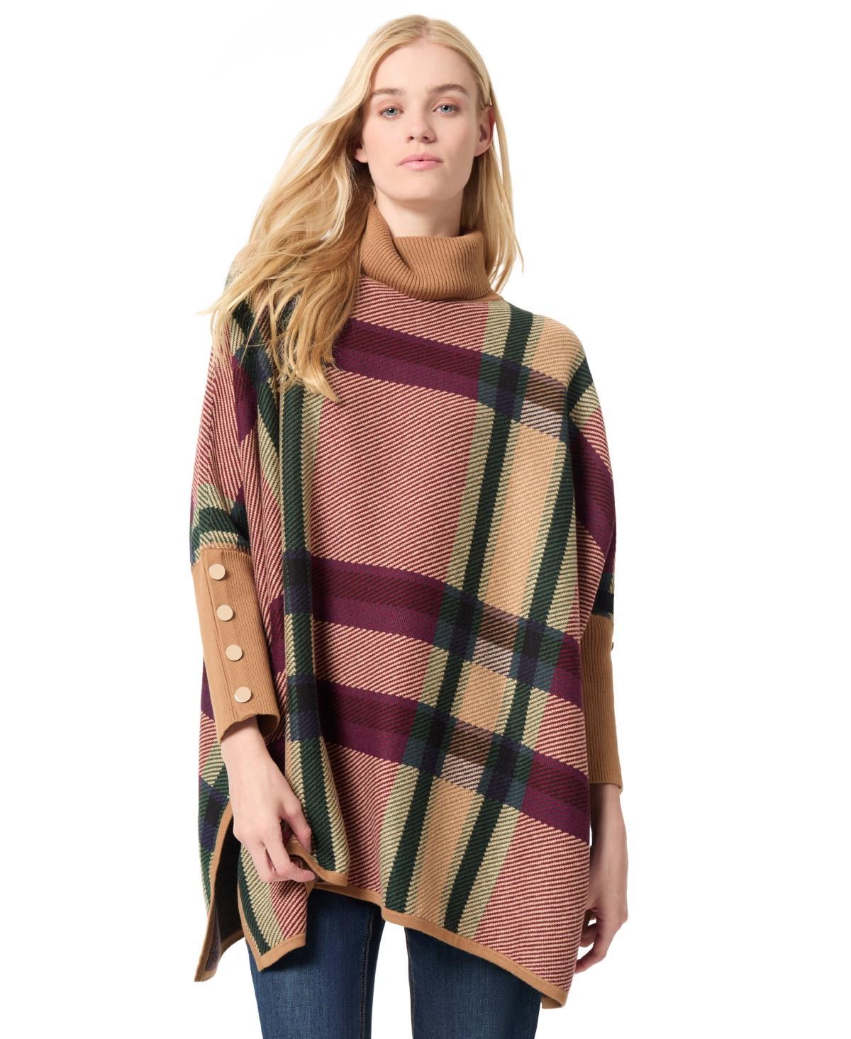 Jones New York Womens Jacquard Poncho Sweater Product Image