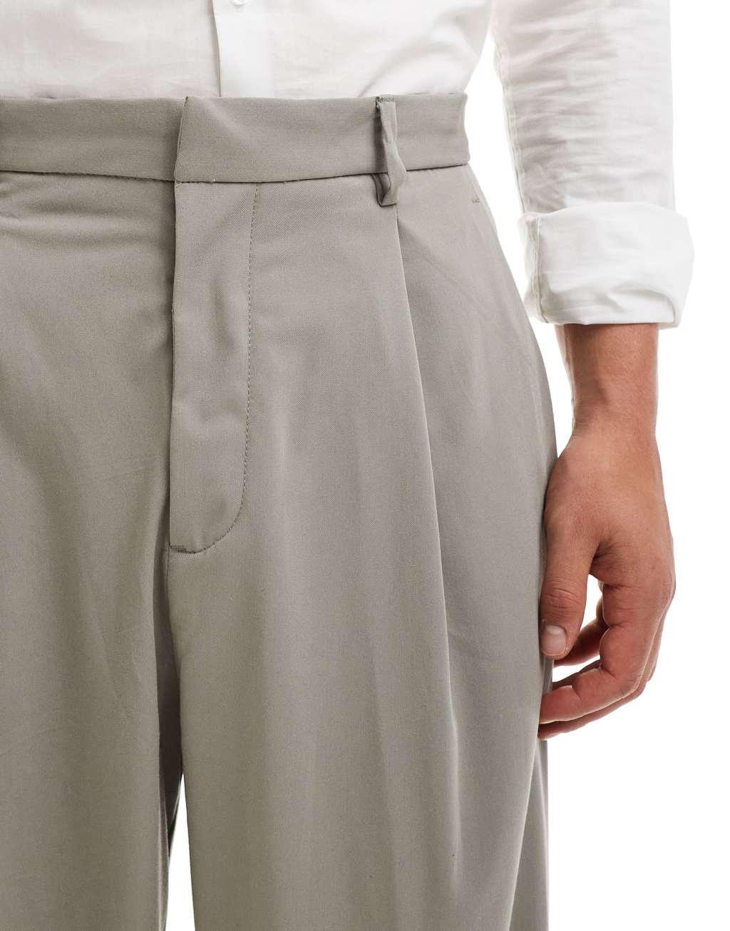 Pull&Bear tailored pants in gray Product Image