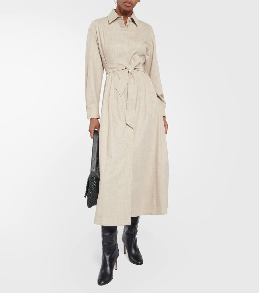 MAX MARA Edro Wool And Cashmere Shirt Dress In Brown Product Image