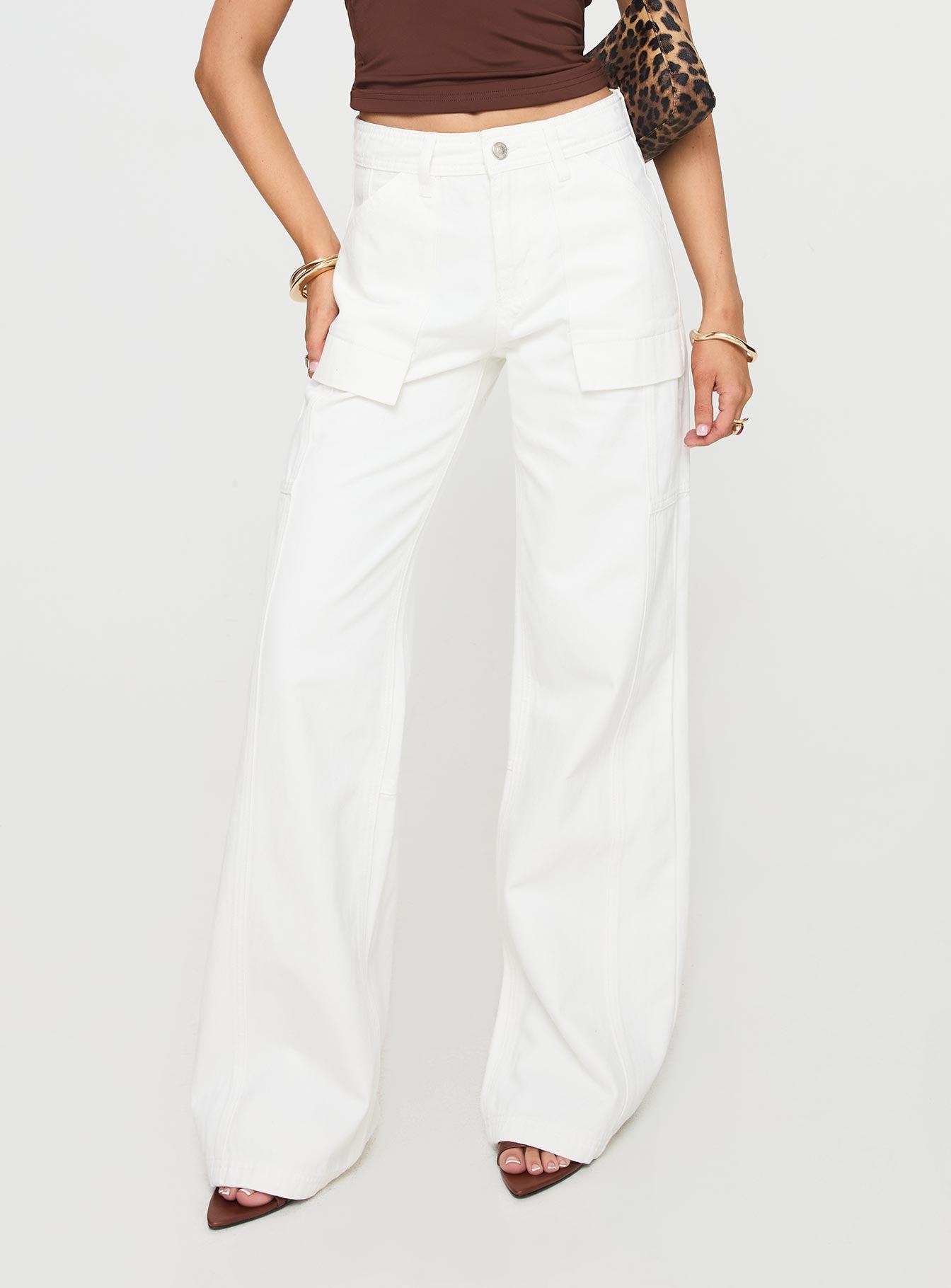 Chad Cargo Jeans White Denim Product Image