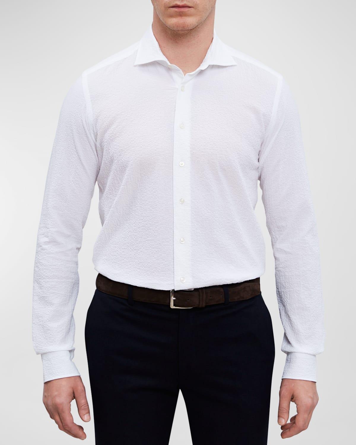 Mens Crinkle Textured Sport Shirt Product Image