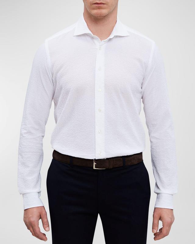 Mens Crinkle Textured Sport Shirt Product Image