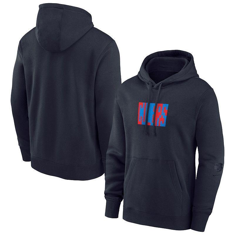 Mens Nike Blue Barcelona Fleece Pullover Hoodie Product Image