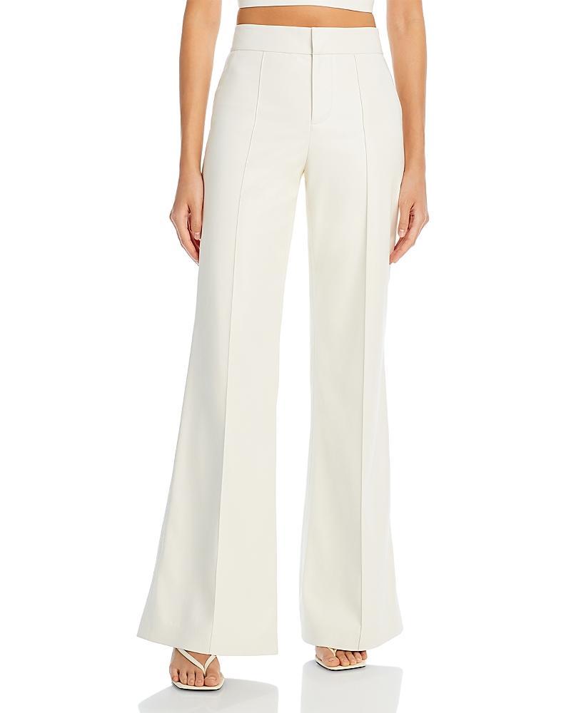 Alice + Olivia Dylan Faux Leather Pant in Ivory. - size 10 (also in 0, 4) Product Image