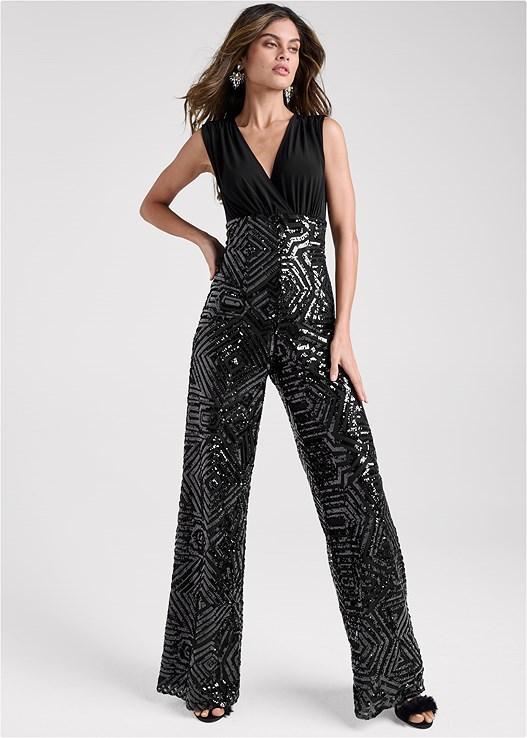 Sequin Surplice Jumpsuit Product Image