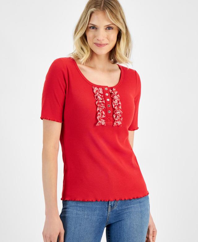 Women's Ribbed Short-Sleeve Top Product Image