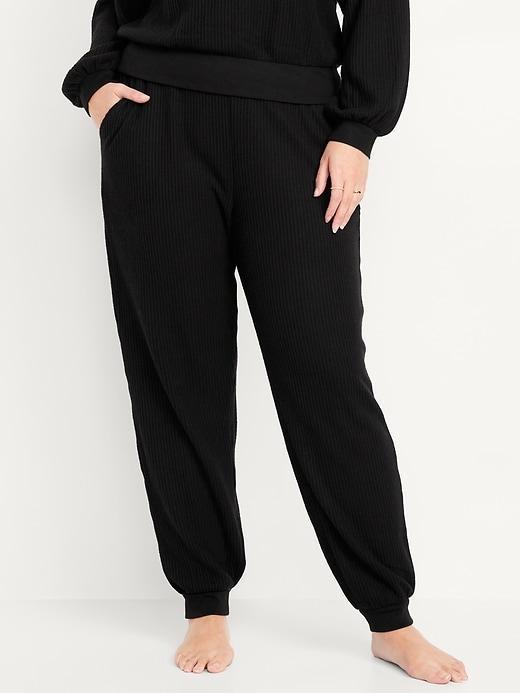 High-Waisted Waffle Lounge Joggers Product Image