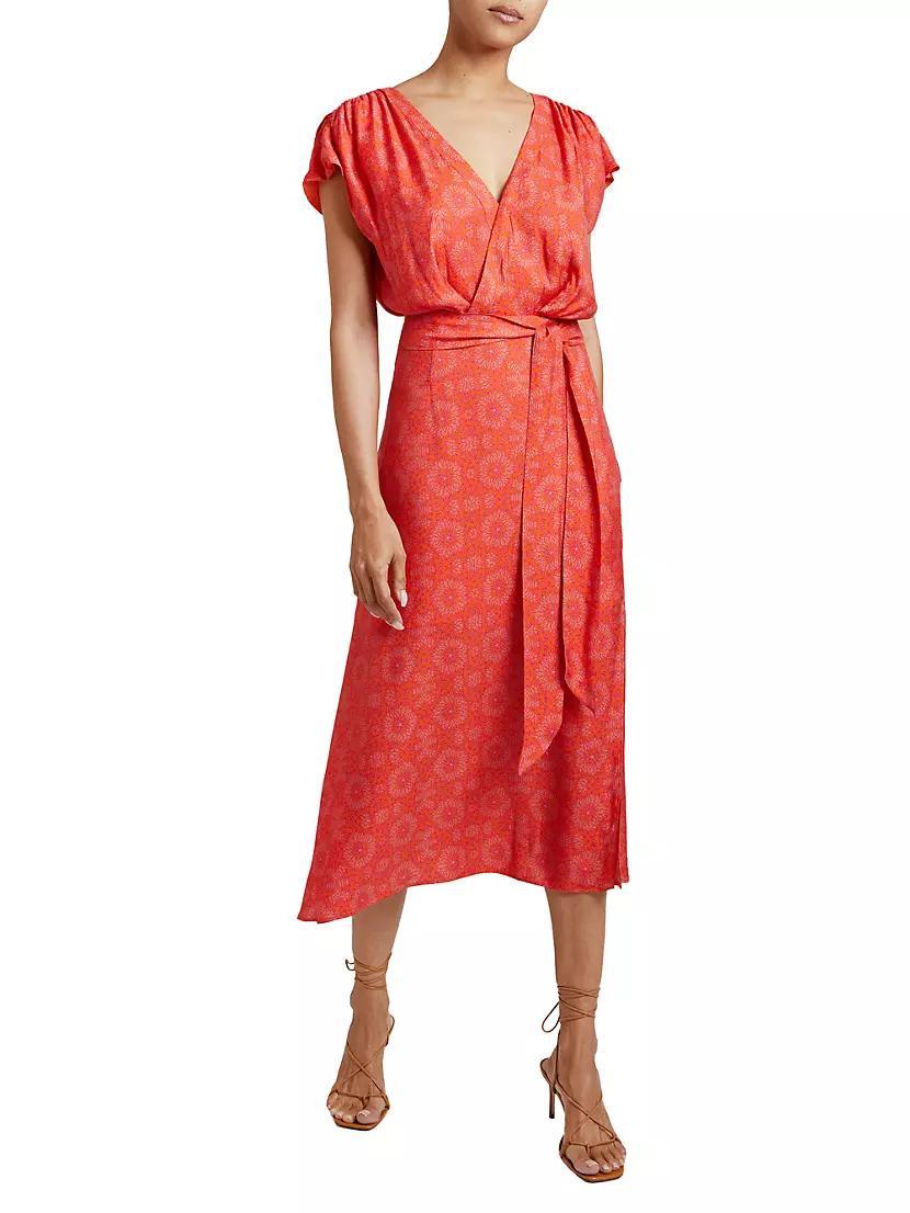 Fara Surplice Floral Midi-Dress Product Image