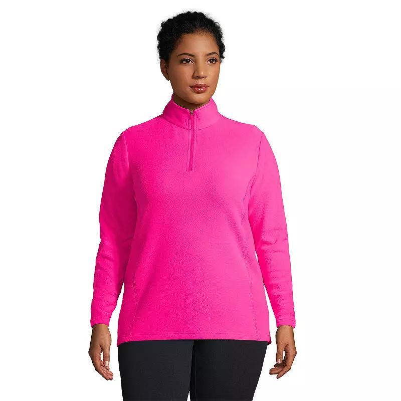 Plus Size Lands End 1/4-Zip Fleece Pullover, Womens Pink Pink Product Image