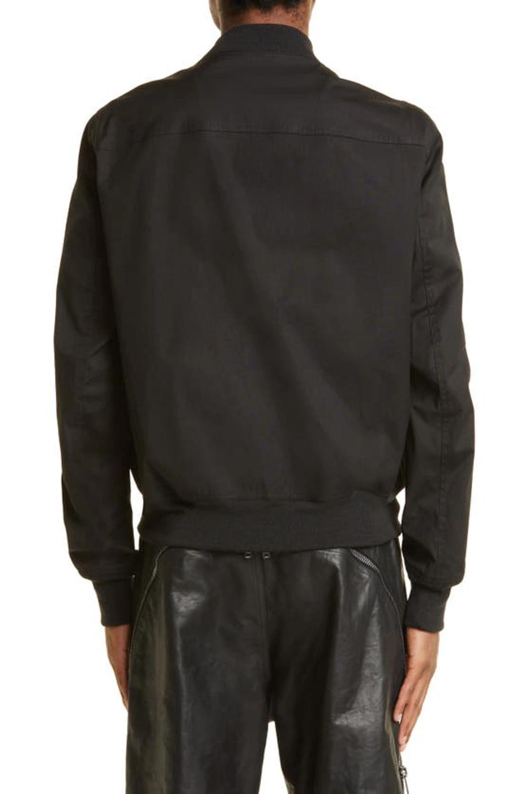 Zip-up Virgin Wool Bomber Jacket In Black Product Image