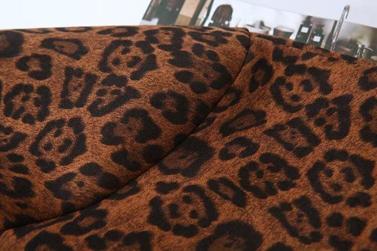 Plus Size Leopard Print Fleece-Lined Button Jacket Product Image