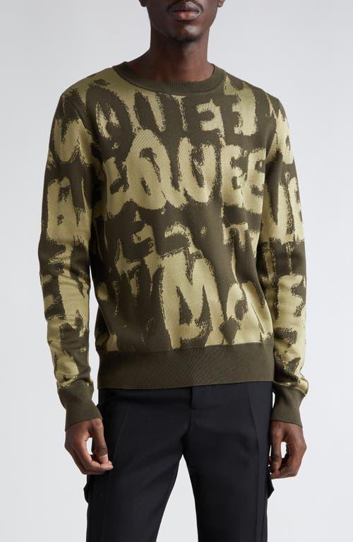 Alexander McQueen Shadow Graffiti Logo Wool Blend Sweater Product Image